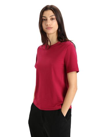 Cherry Icebreaker MerinoFine™ Short Sleeve Women's T Shirts | AU 1612HAPK